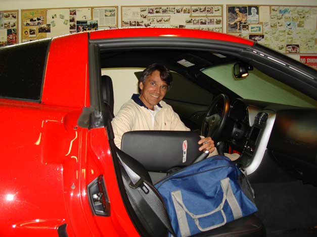 Franck Freon signing Luis' new Corvette